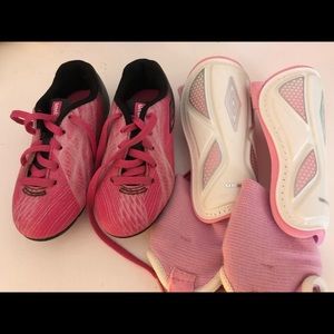 Toddler cleats and shin guards